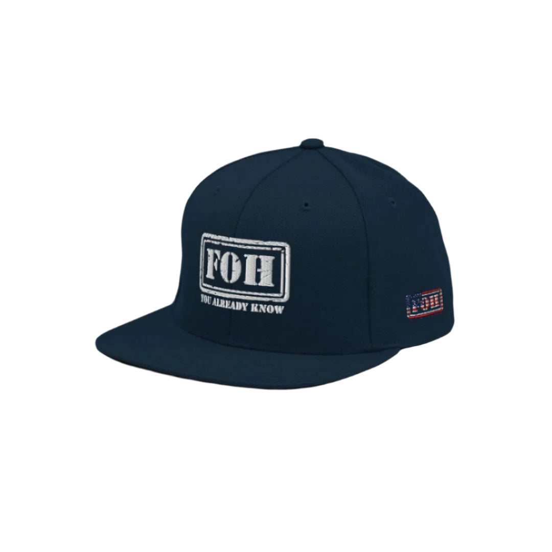 FOH Navy W snapback cap