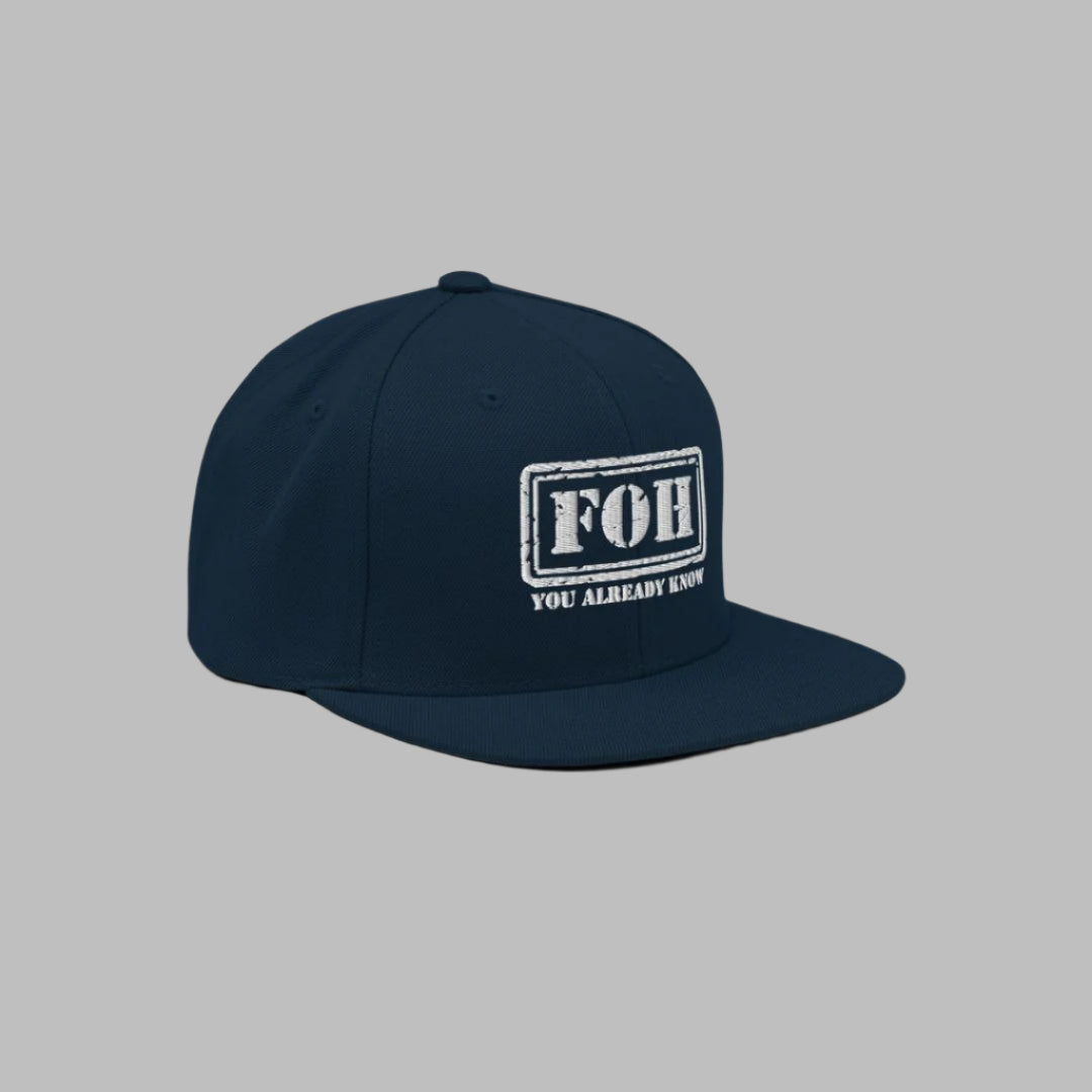 FOH Navy W snapback cap